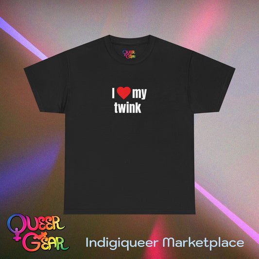 Funny LGBTQ Pride T-Shirt "I Love My Twink" – Gay, Bisexual, Queer Pride Tee, Cute Relationship Shirt