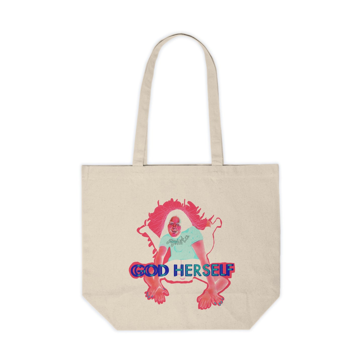 God Herself Canvas Tote Bag - Stylish Eco-Friendly Shopping, Gift for Feminists, Beach, Grocery, Reusable