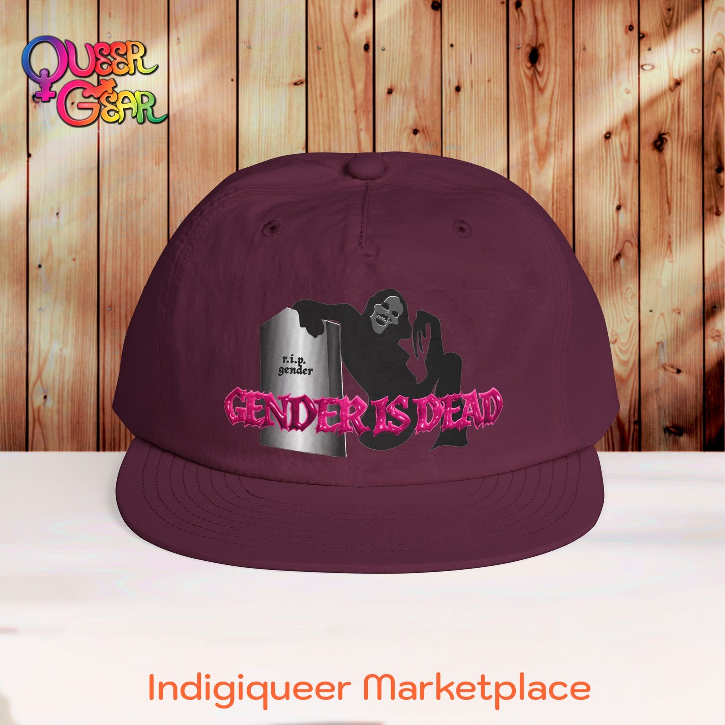 Gender Is Dead Surf Cap — Queer Pride Snapback Hat