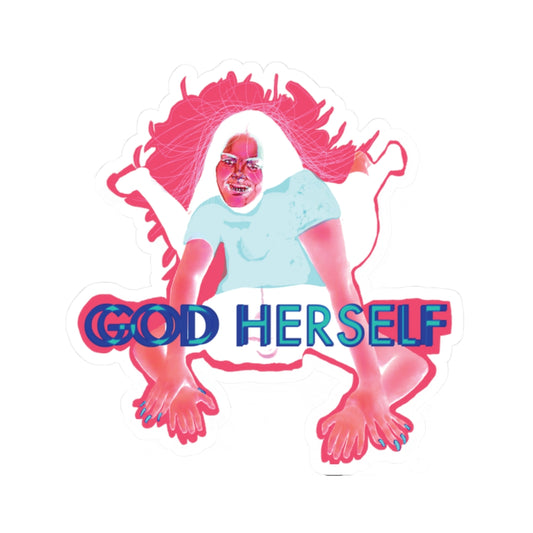 Sticker — "God Herself" Bold Neon Empowerment Kiss-Cut Sticker