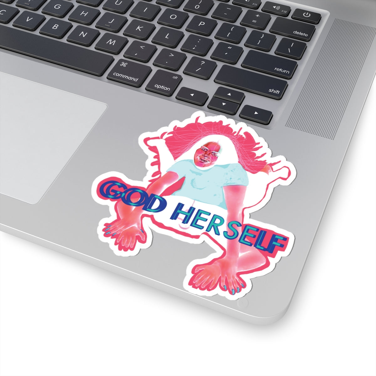 Sticker — "God Herself" Bold Neon Empowerment Kiss-Cut Sticker