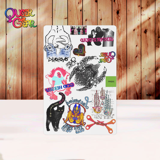 Pride Sticker-Style Temporary Tattoos — Rainbow Queer Gear Set