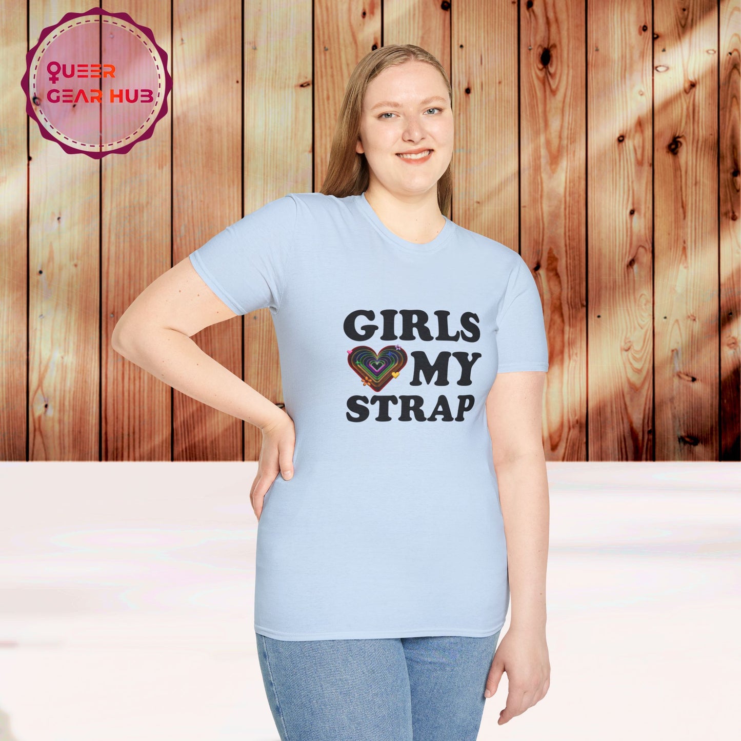 Funny Pride T-Shirt for Lesbians, Bisexuals, Gays & Queers - "Girls Love My Strap" 2SBIPOC LGBTQIA+ Pride Unisex Tee, Perfect Pride March Shirt, GEN Z humor