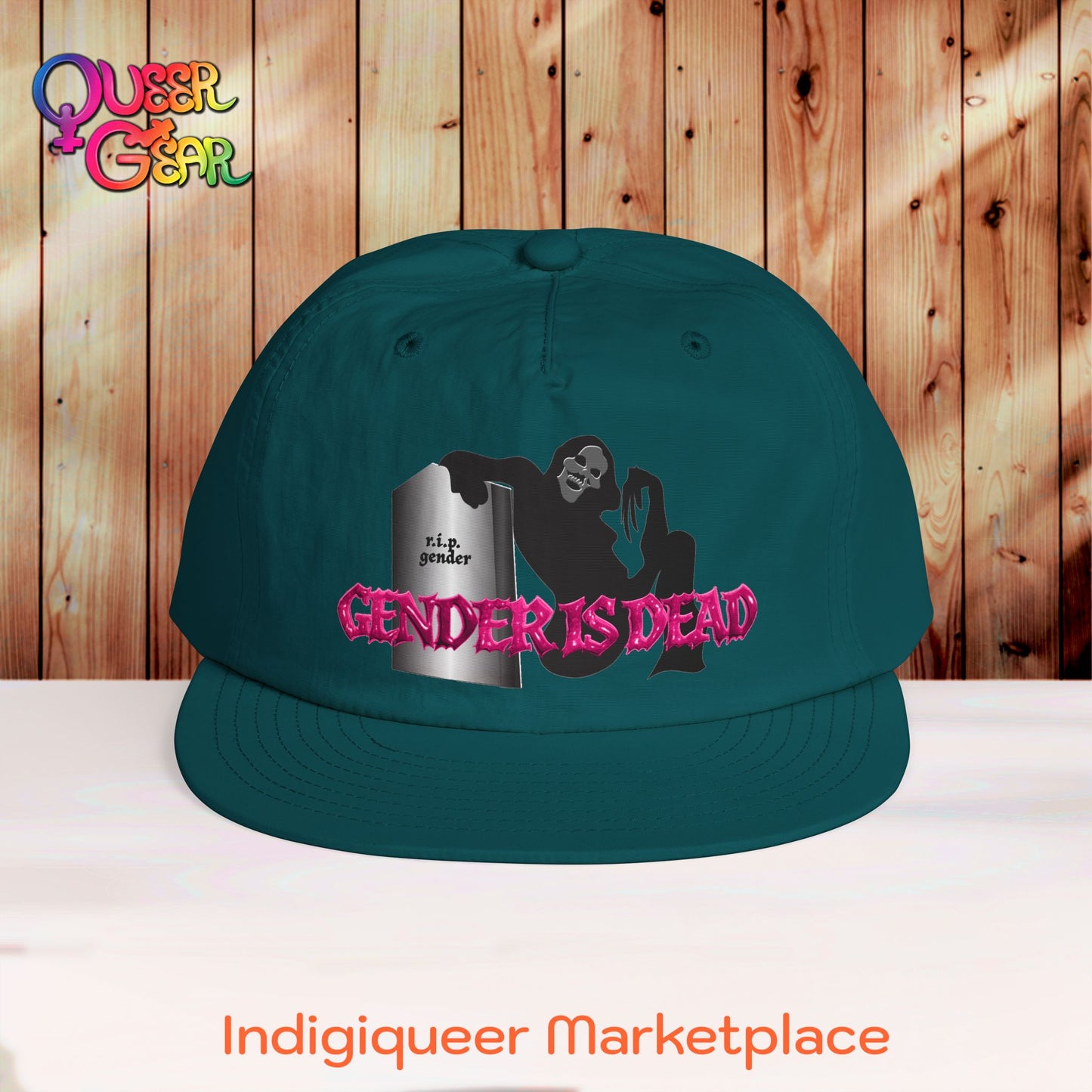 Gender Is Dead Surf Cap — Queer Pride Snapback Hat