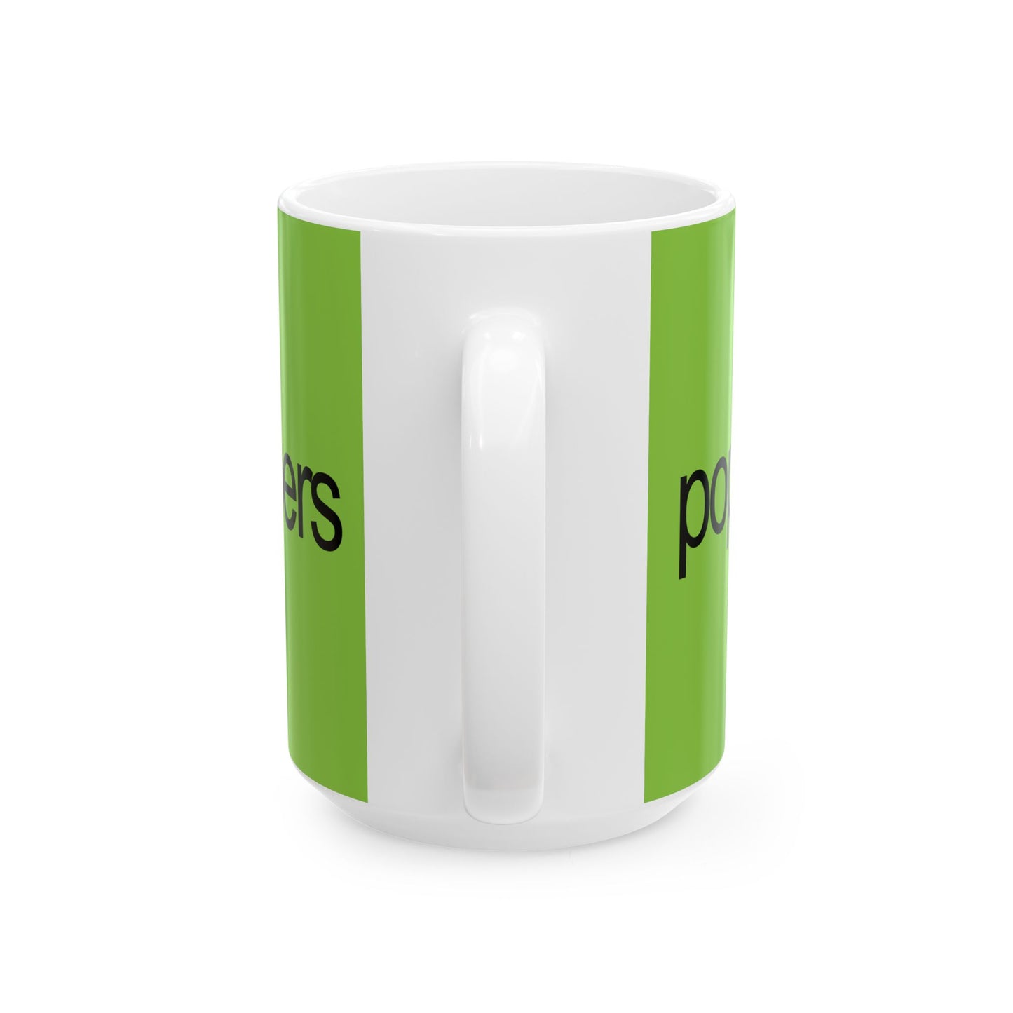 Poppers Ceramic Mug — Bright Green Winter Brat Design (11oz & 15oz)