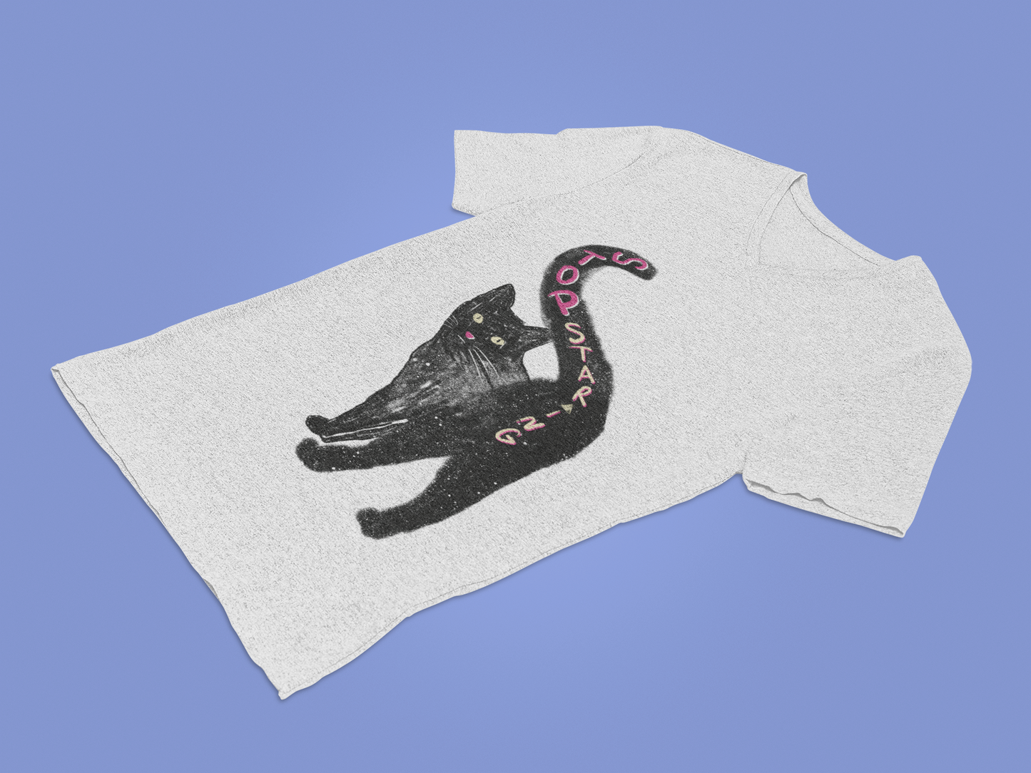 "STOP STARING" Cat Butt Short Sleeve V-Neck Tee