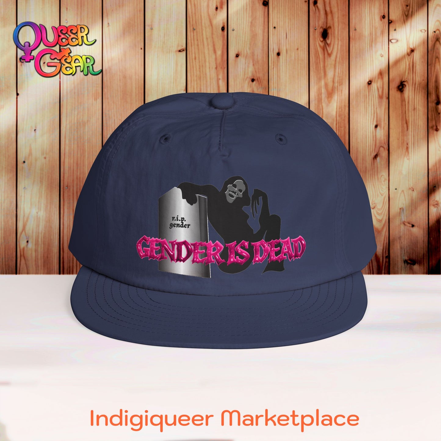Gender Is Dead Surf Cap — Queer Pride Snapback Hat
