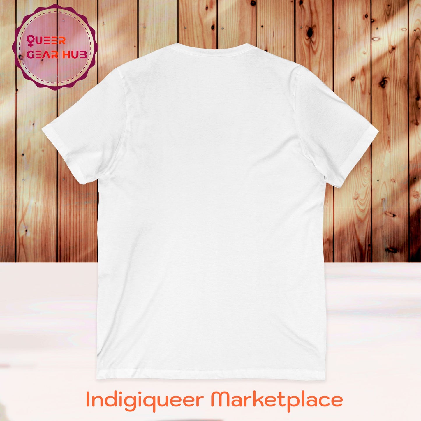 "STOP STARING" Cat Butt Short Sleeve V-Neck Tee