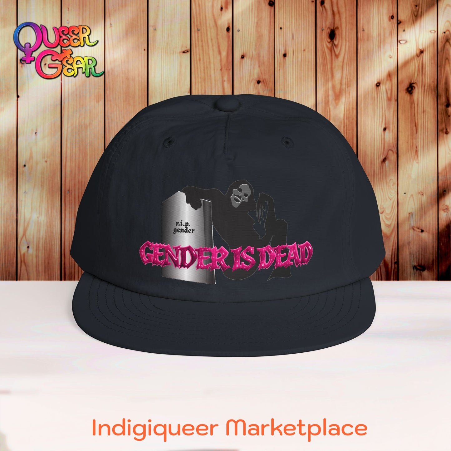 Gender Is Dead Surf Cap — Queer Pride Snapback Hat