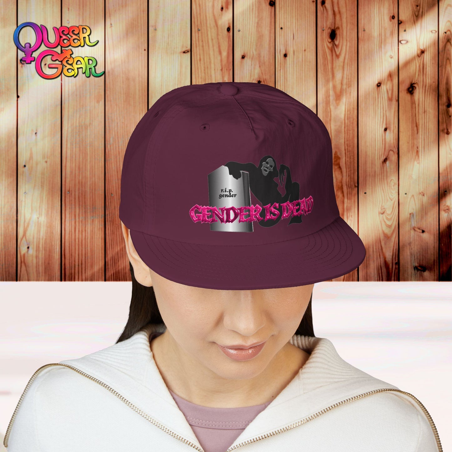 Gender Is Dead Surf Cap — Queer Pride Snapback Hat