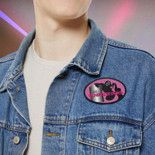Gender's Dead Iron-On Patch — Queer Punk Pride Jacket Patch