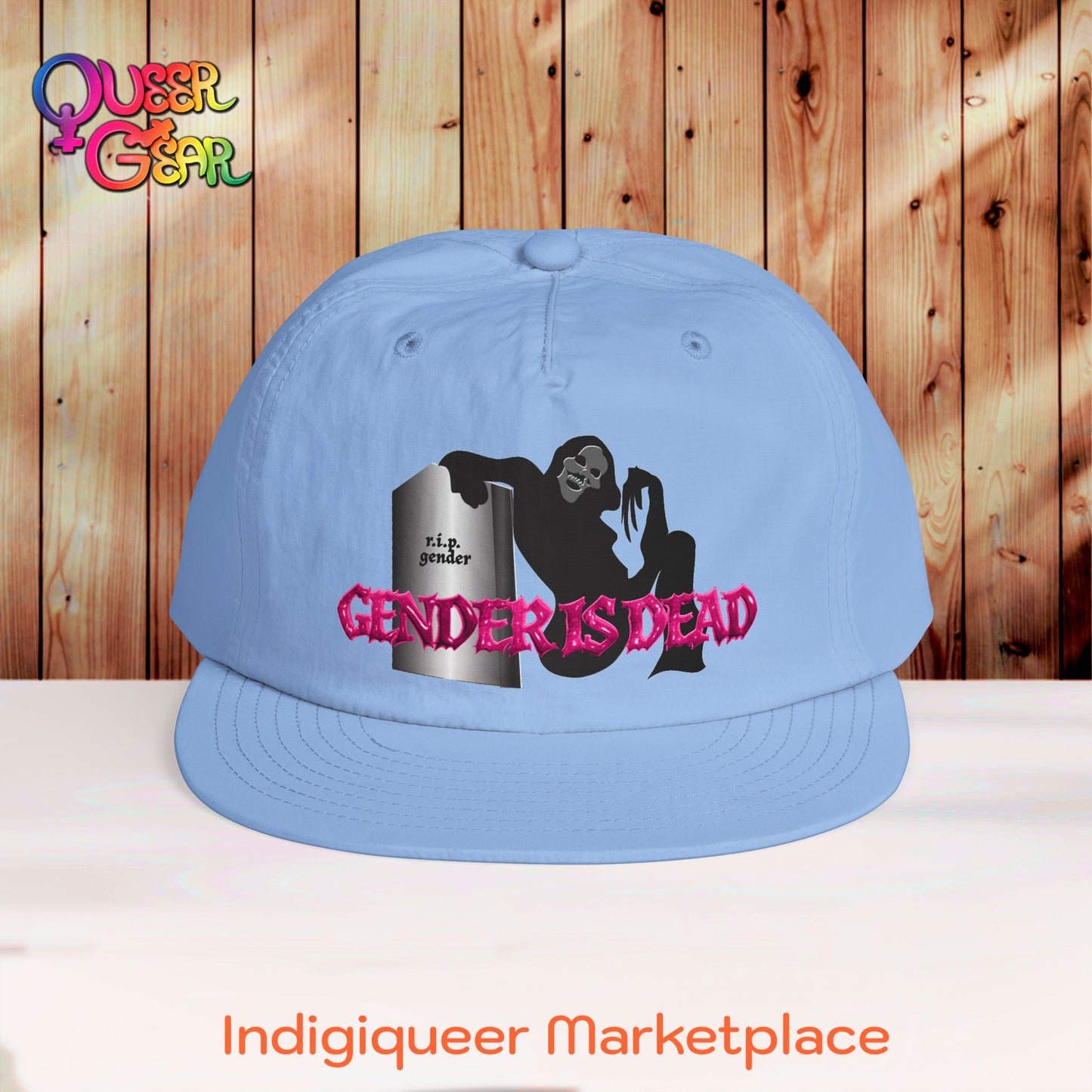 Gender Is Dead Surf Cap — Queer Pride Snapback Hat